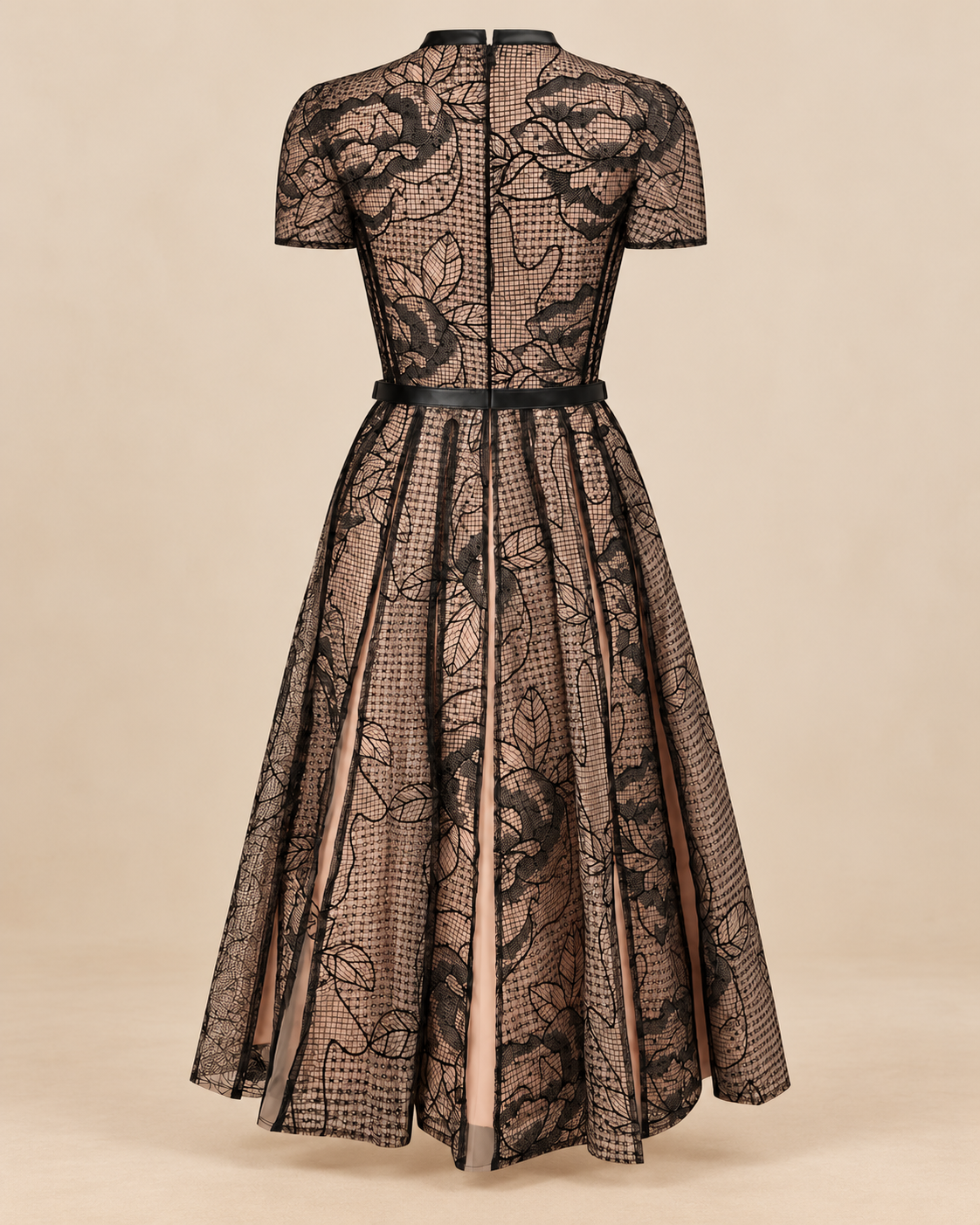 Veloura Noir Lace Midi Dress