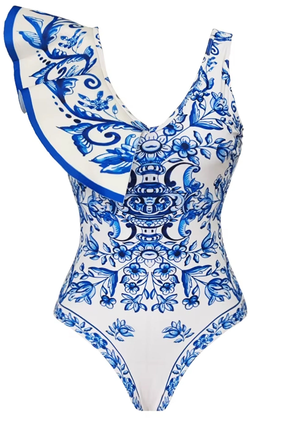 Elegant One-Piece Swimsuit with A-Shape Design