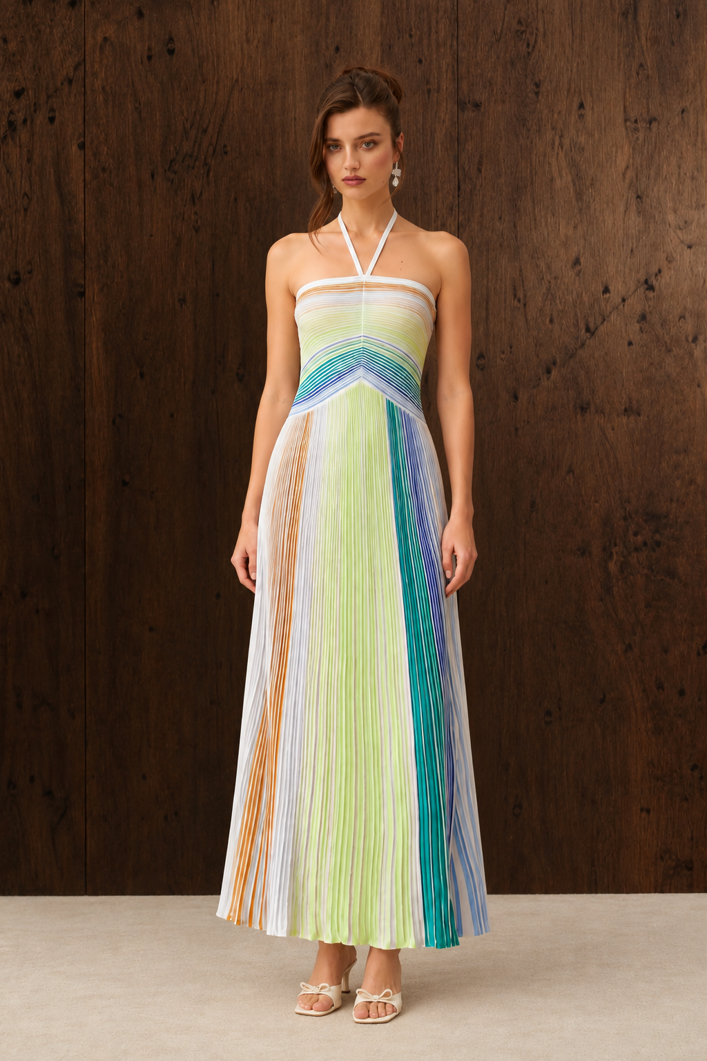 Rivelle Halter Neck Zig-Zag Print Dress