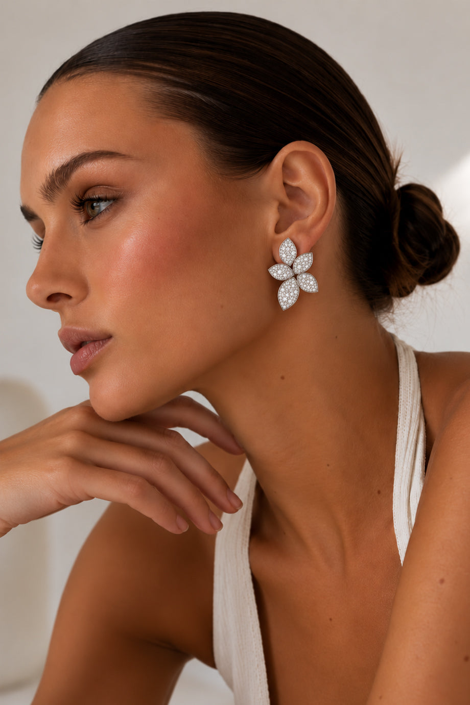Ethereal Petals Σκουλαρίκια με Κρύσταλλα | Κοσμήματα - Pasquette | Ethereal Petals Crystal Earrings