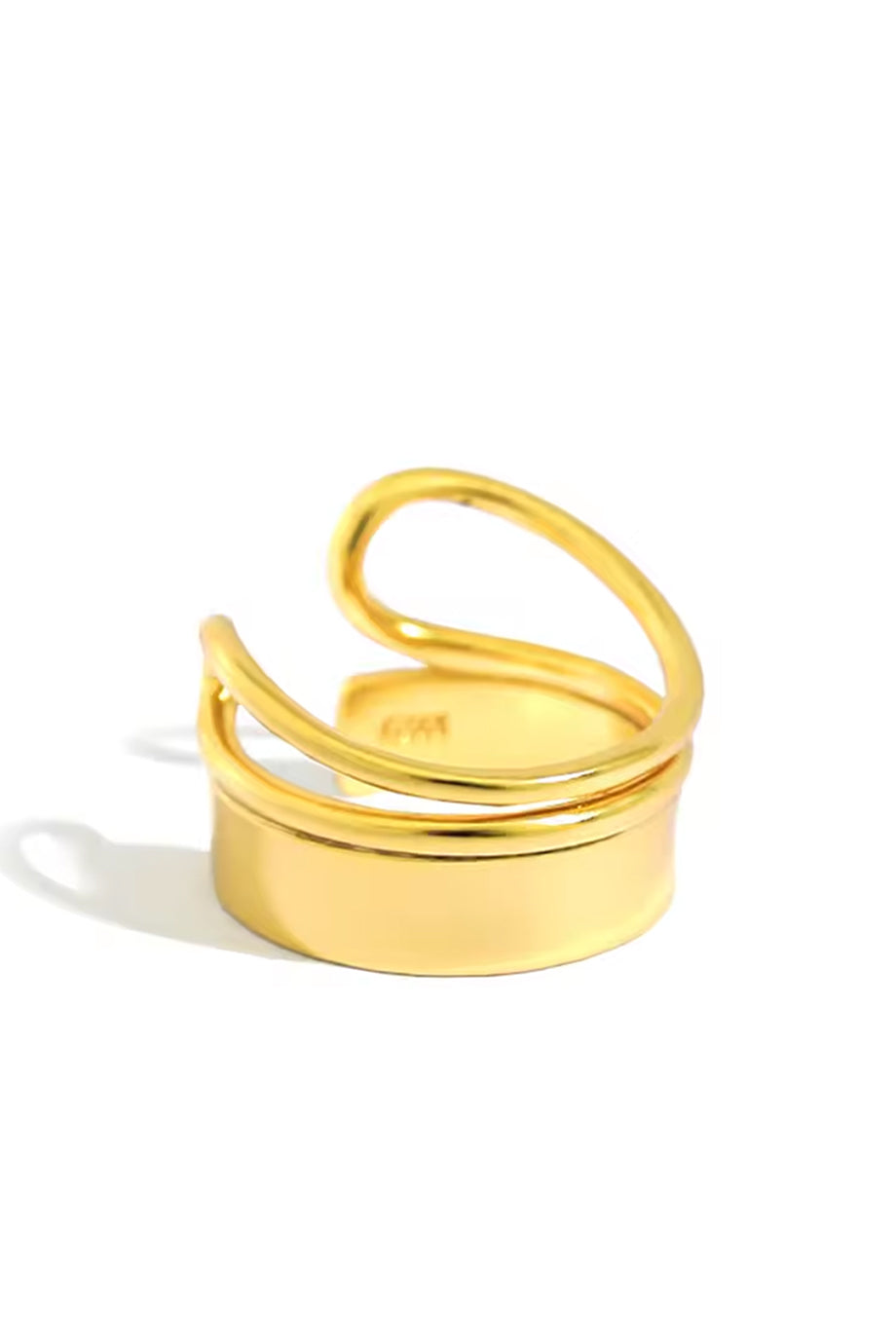 Derian Δαχτυλίδι Ασήμι 925 Επιχρυσωμένο | Κοσμήματα - Δαχτυλίδια - Jewelry Rings | Derian Sterling Silver Cuff Ring