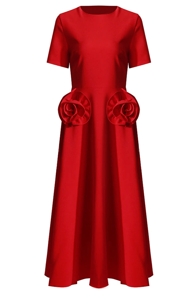 Valentina Red Floral Dress | Dresses - Dress