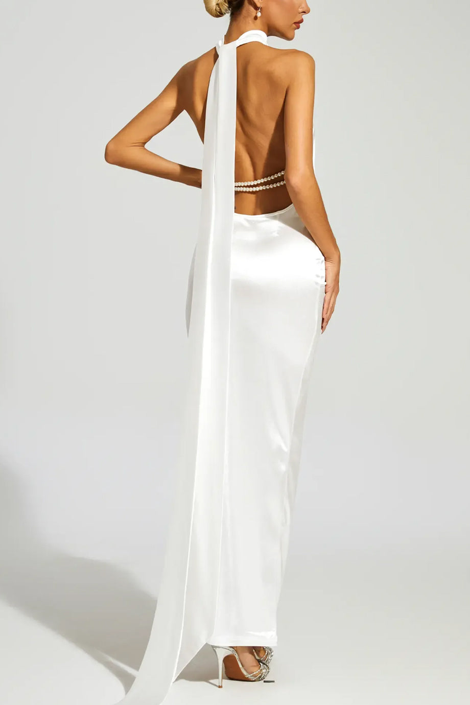 Simone White Backless Dress | Dresses