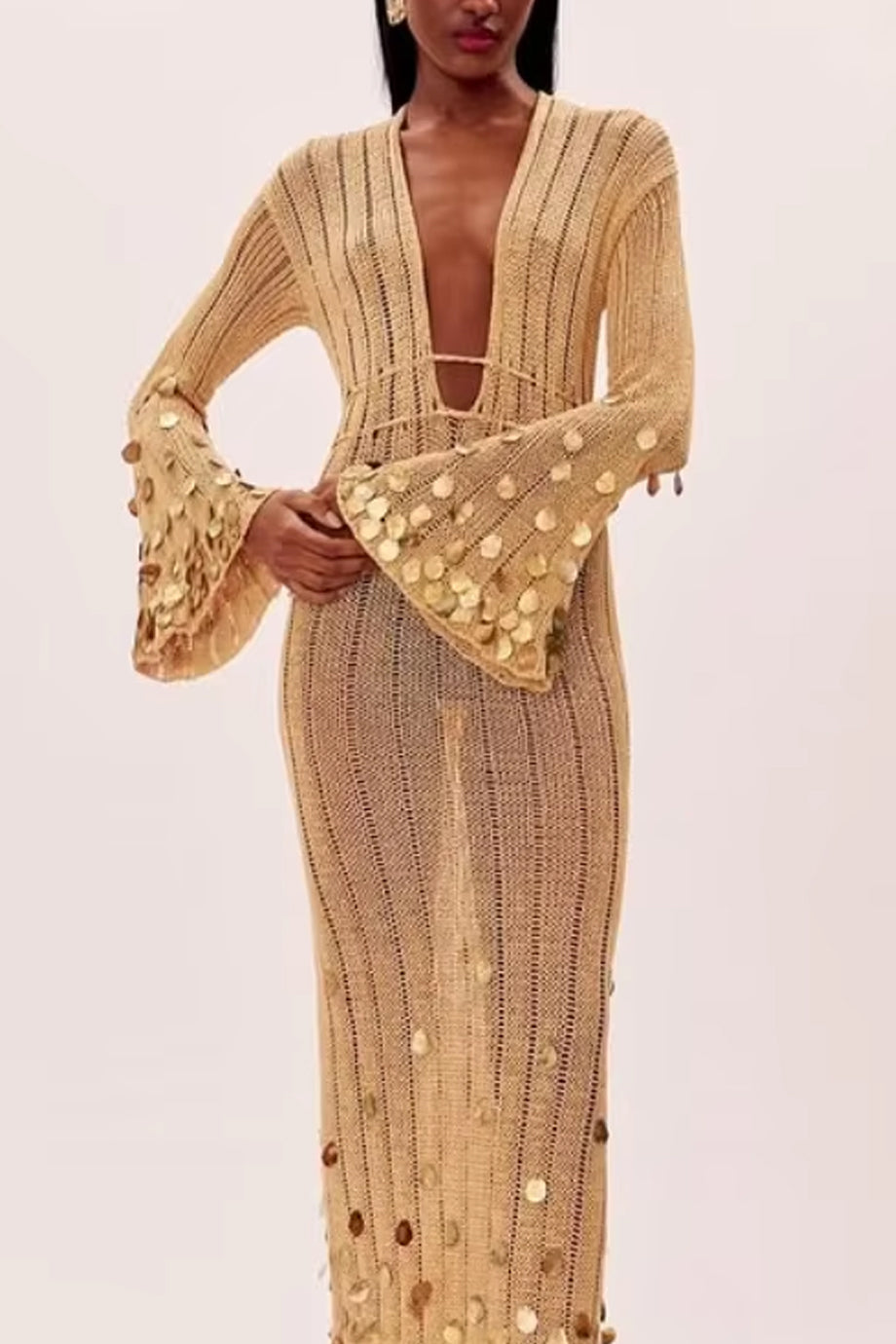 Golden Aura Knit Dress | Knit Beach Dresses - Beachwear | Golden Aura Knit Long Beach Dress Golden Aura Knit Dress | Knit Beach Dresses - Beachwear | Golden Aura Knit Long Beach Dress