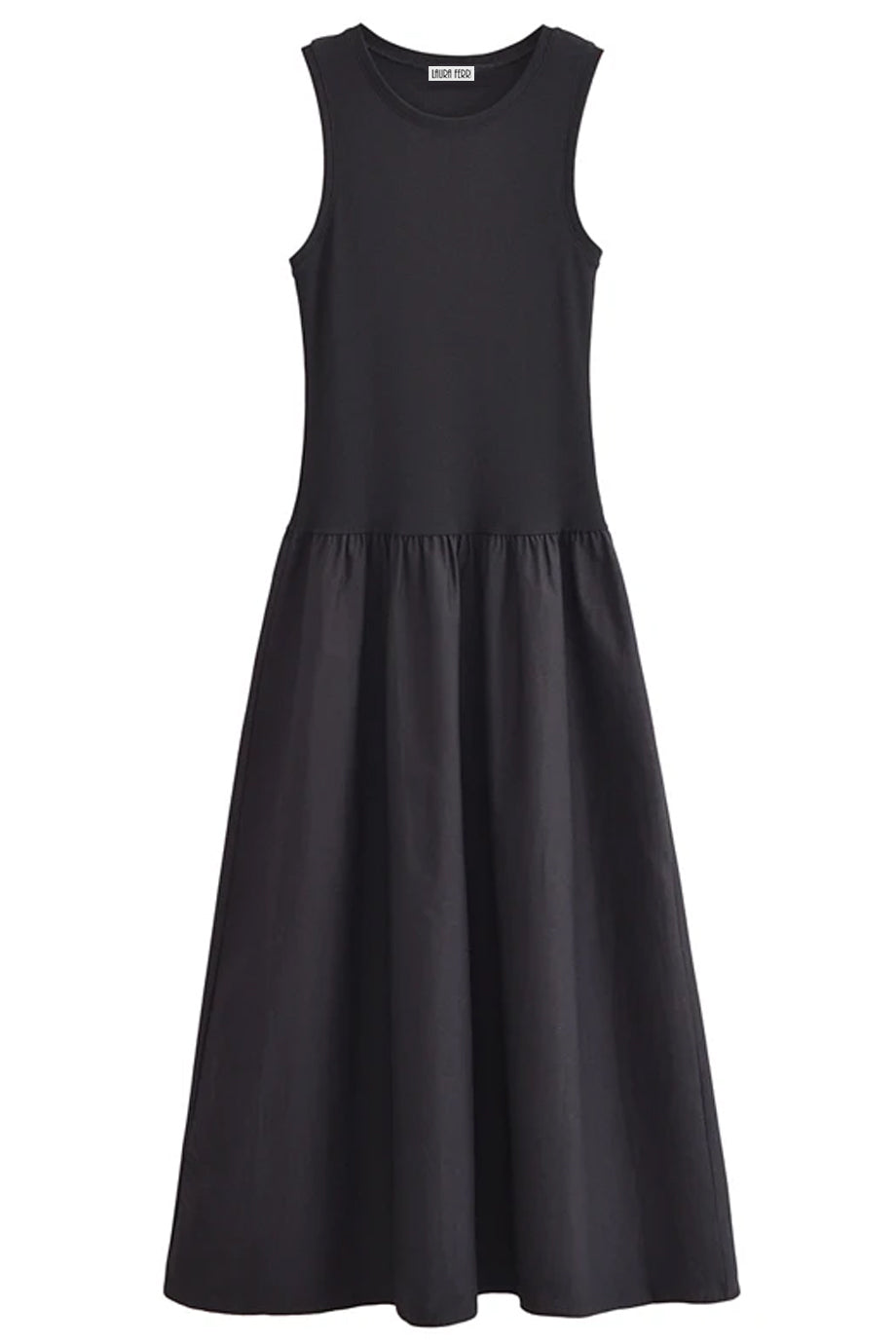 Noiree Black Sleeveless Dress with Gathered Skirt | Dresses - Casual Dresses