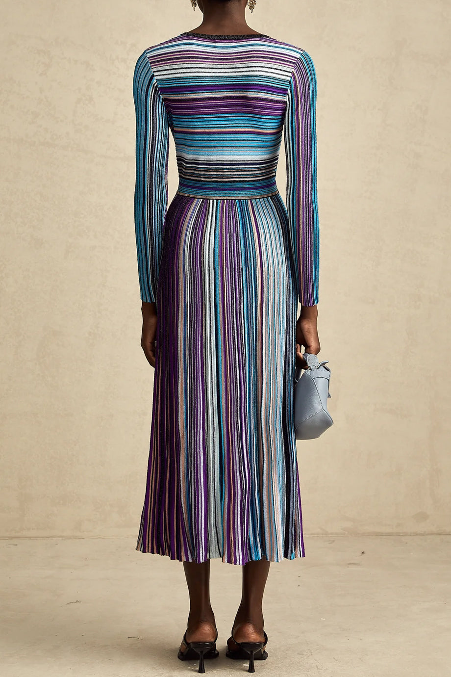 Mathilde Πλεκτό Μίντι Φόρεμα με Ρίγες | Φορέματα - Dresses | Mathilde Metallic Striped Knit Midi Dress