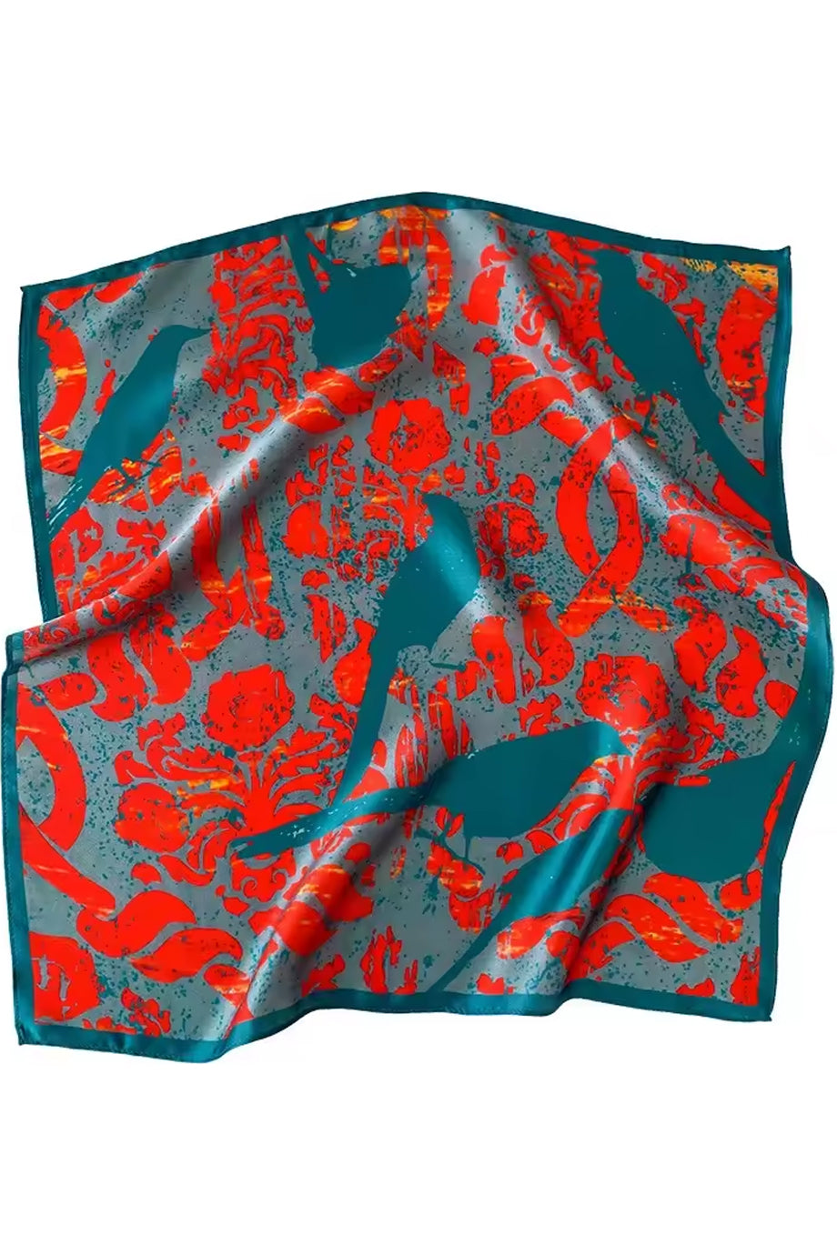 Aurelian Birds Μεταξωτό Φουλάρι με Μοτίβο Πουλιών | Φουλάρια Scarves | Aurelian Birds Multicolor Silk Scarf