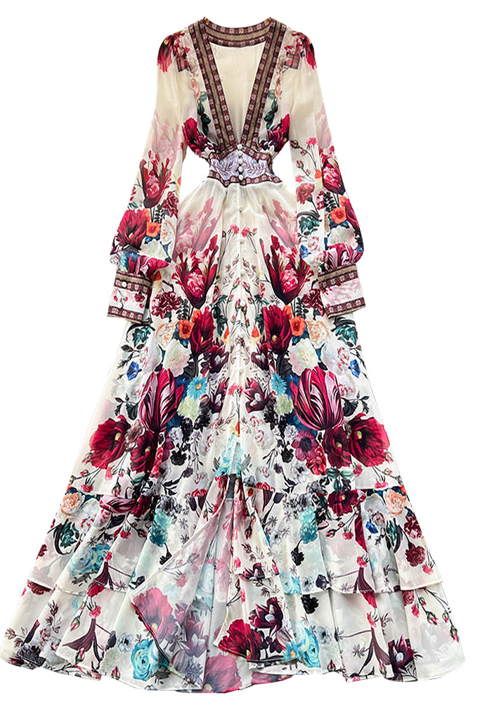 Adeline Floral Print Long Dress