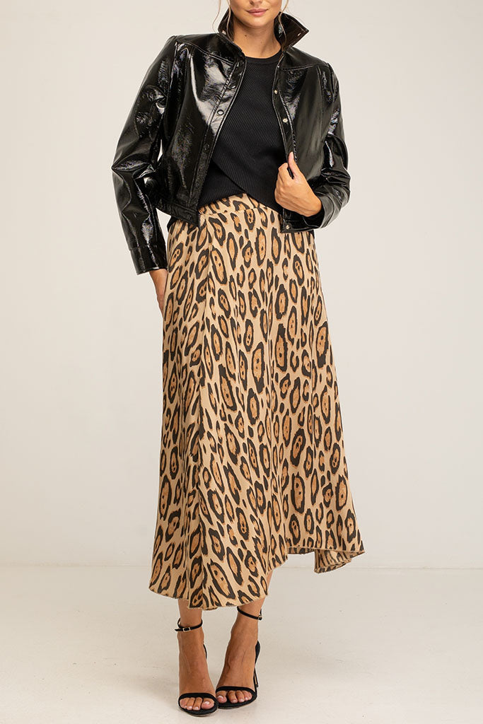 Shade Ασύμμετρη Φούστα με Animal Print | Γυναικεία Ρούχα - Φούστες - Skirts| Shade Asymmetrical Skirt with Animal Print