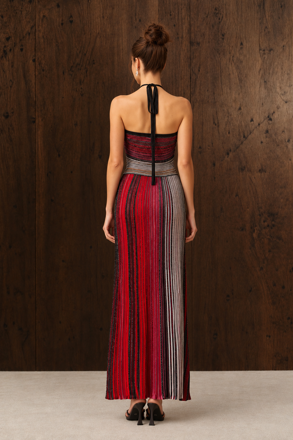 Rivelle Halter Neck Zig-Zag Print Dress