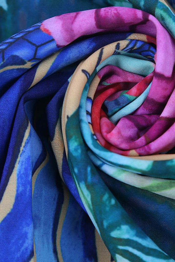 Telina Μπλε Εμπριμέ Κιμονό | Γυναικεία Ρούχα - Beachwear - Loungewear