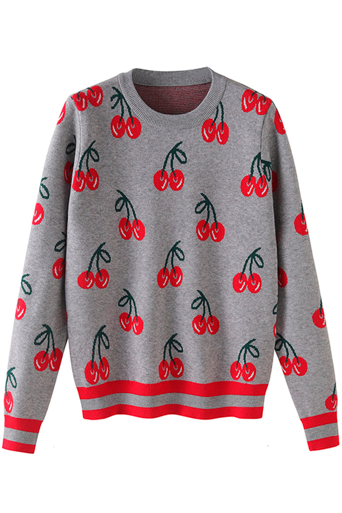 Cherry Love Πουλόβερ με Σχέδια | Γυναικεία Ρούχα - Πουλόβερ