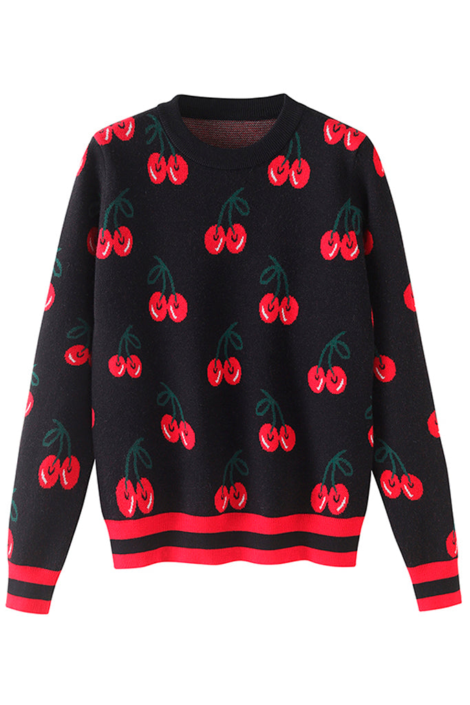 Cherry Love Πουλόβερ με Σχέδια | Γυναικεία Ρούχα - Πουλόβερ