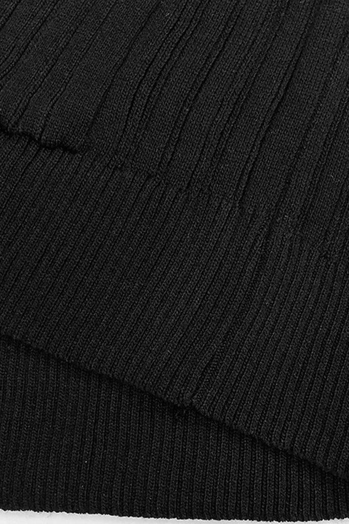 Damara Μαύρη Πλεκτή Ζακέτα με Μακριά Μανίκια | Γυναικεία Ρούχα - Πουλόβερ