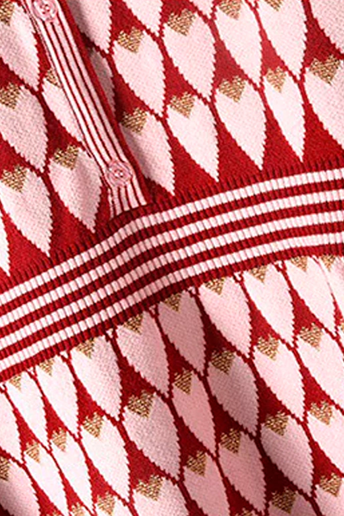 Dimery Κόκκινο Εμπριμέ Πλεκτό Φόρεμα | Γυναικεία Ρούχα - Φορέματα - Diane Ford