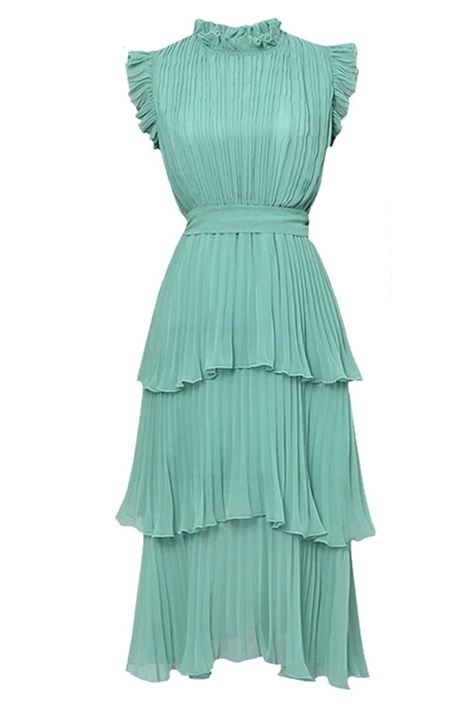 Brigitta Mint Pleated Dress | Women's Clothing - Dresses