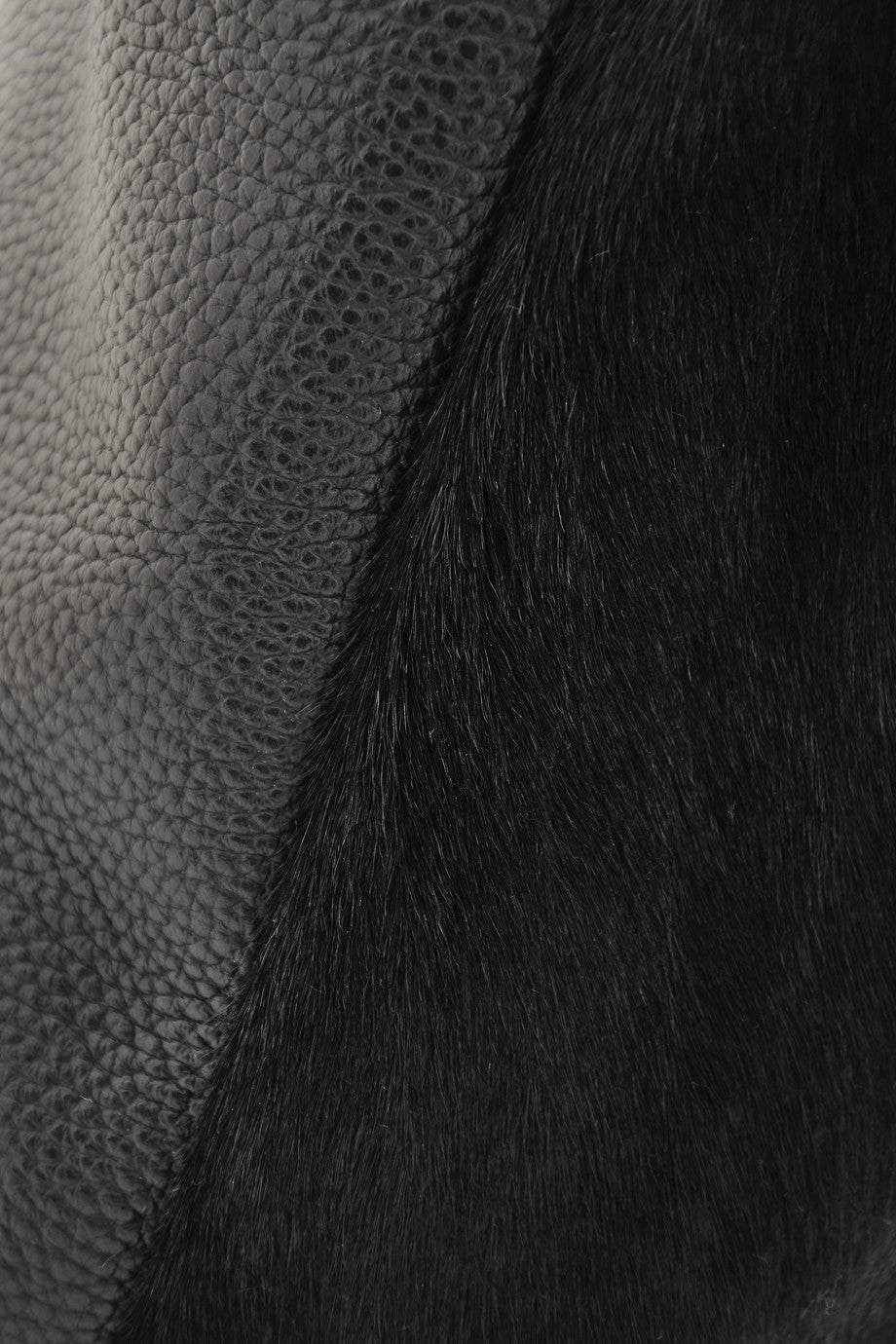 CAPOVERSO CAVALLINO Black Leather Bag with Pony Hair