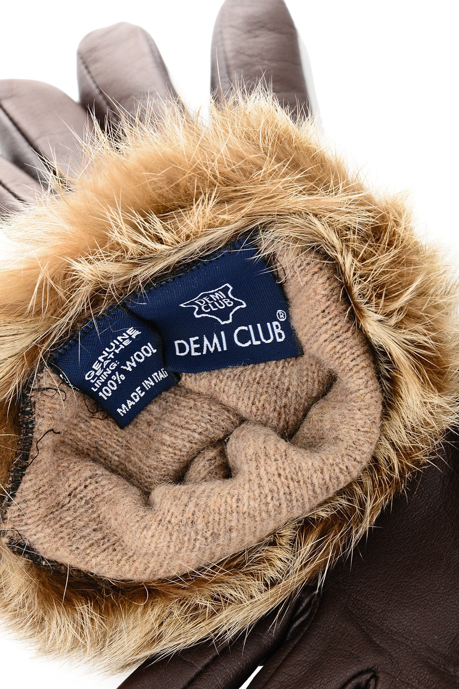 Καφέ Δερμάτινα Γάντια με Γούνα - Demi | Γυναικεία Γάντια