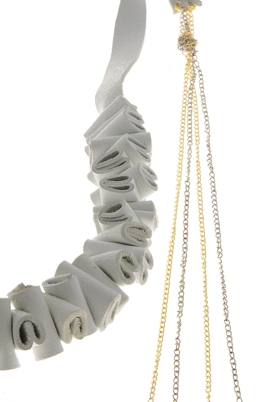 Δερμάτινο Κολιέ Τσόκερ με Αλυσίδες - Eleanna Katsira | Κοσμήματα