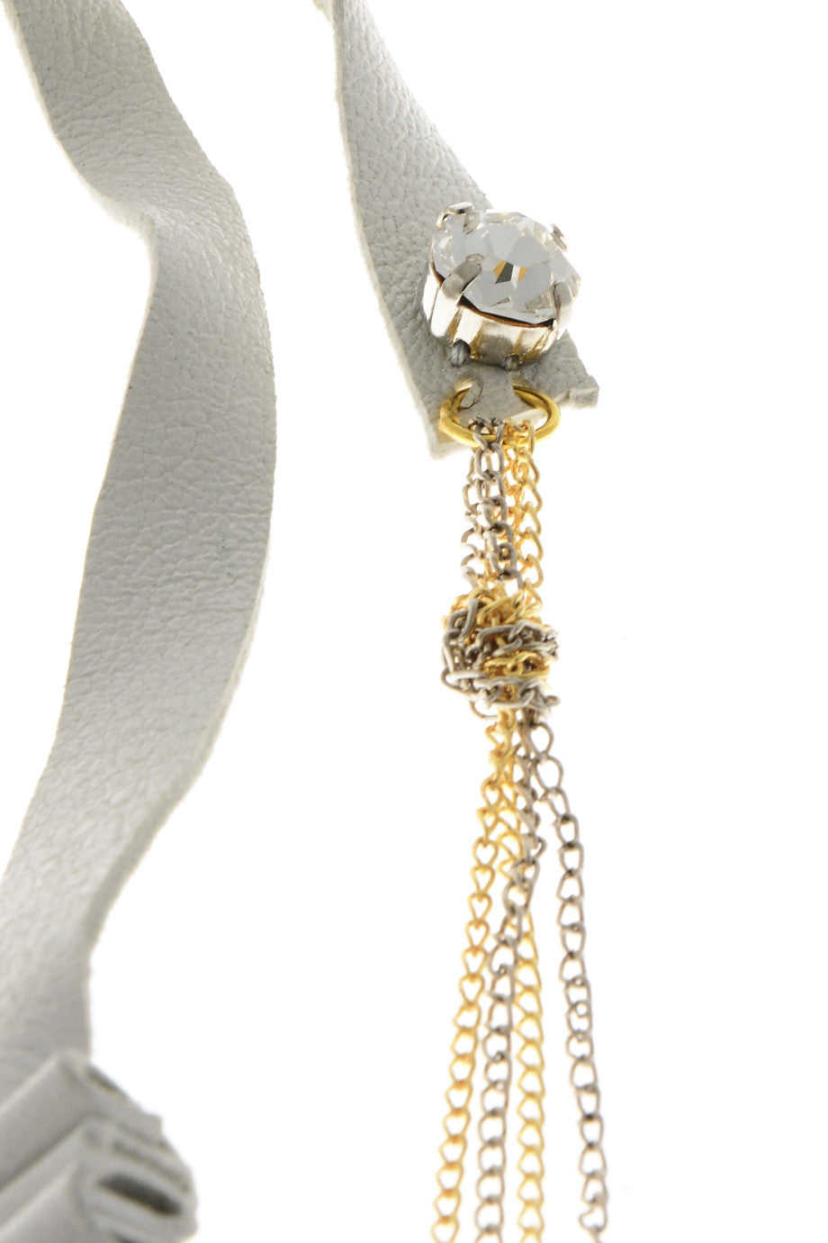 Δερμάτινο Κολιέ Τσόκερ με Αλυσίδες - Eleanna Katsira | Κοσμήματα