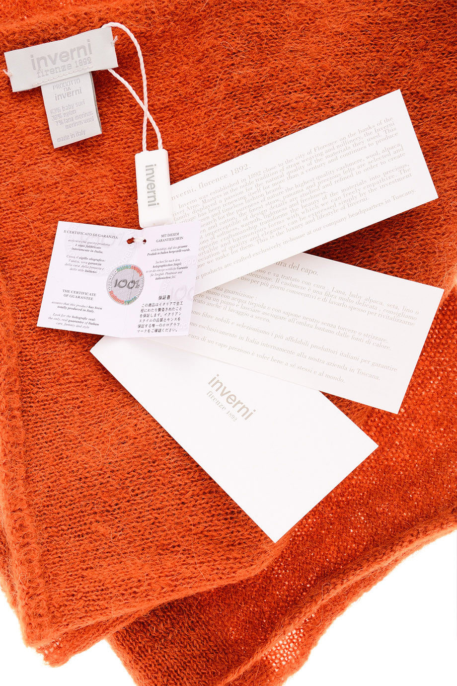 EVEREST Orange Knitted Scarf