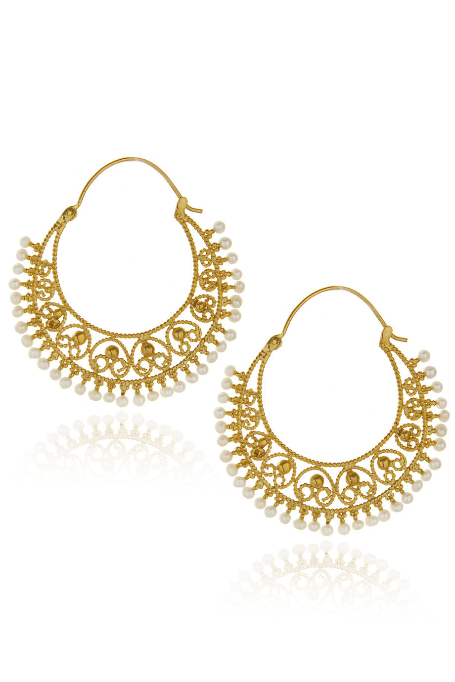 Eπίχρυσοι Κρίκοι με Χάντρες - Isharya | Κοσμήματα