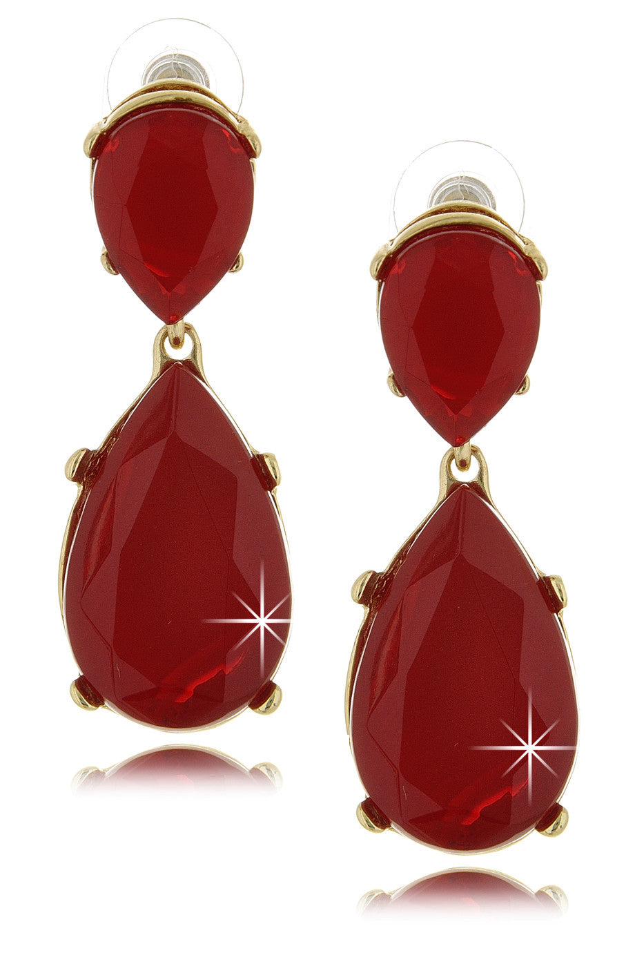 Κόκκινα Σκουλαρίκια με Κρύσταλλα - Kenneth Jay Lane | Κοσμήματα