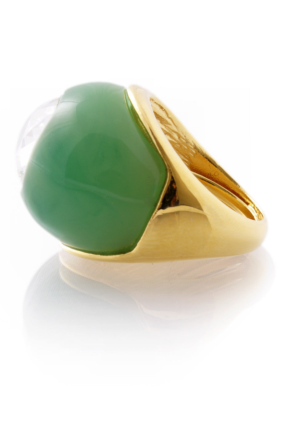 Jade Πράσινο Δαχτυλίδι με Κρύσταλλο - Kenneth Jay Lane | Κοσμήματα - Δαχτυλίδια