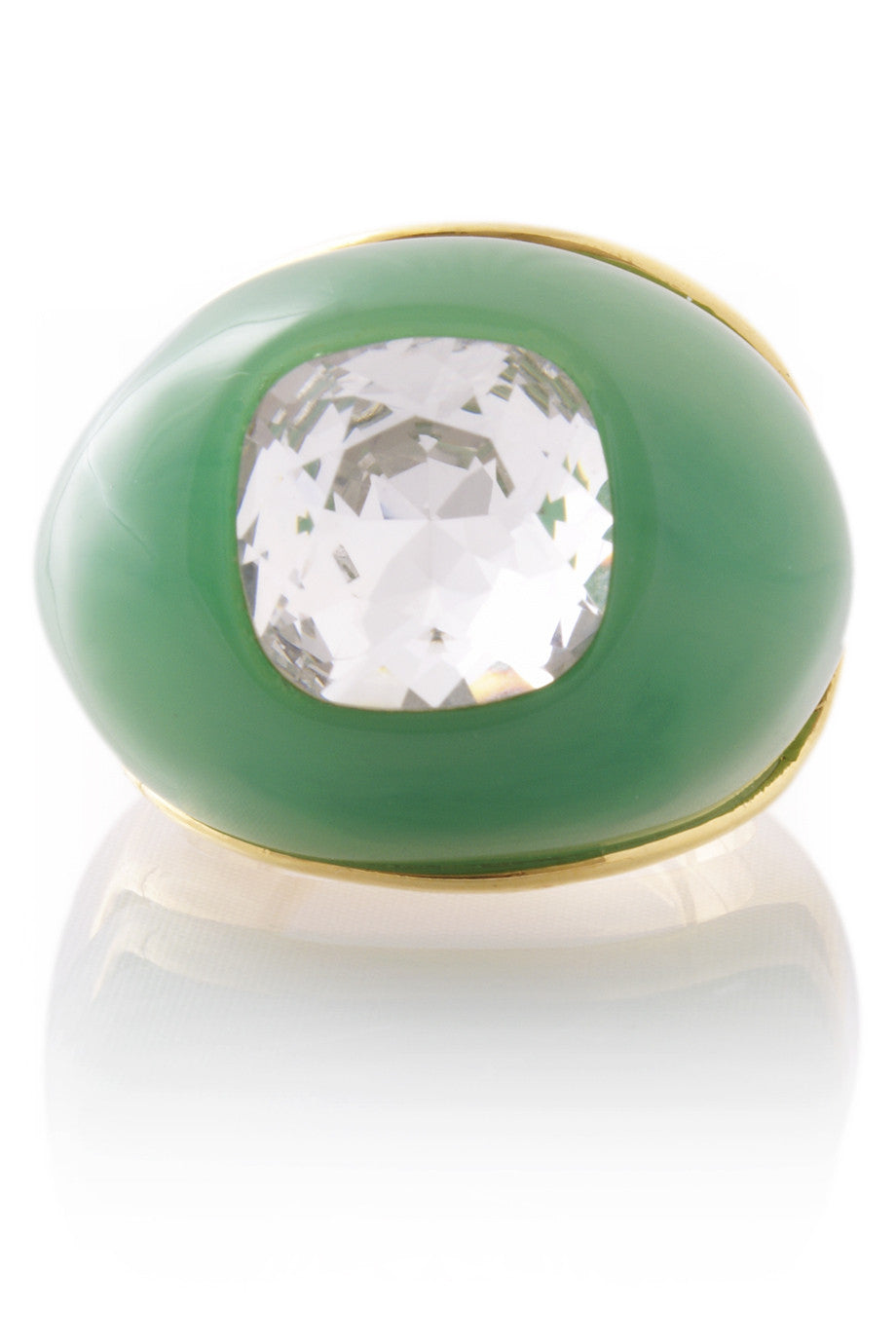 Jade Πράσινο Δαχτυλίδι με Κρύσταλλο - Kenneth Jay Lane | Κοσμήματα - Δαχτυλίδια