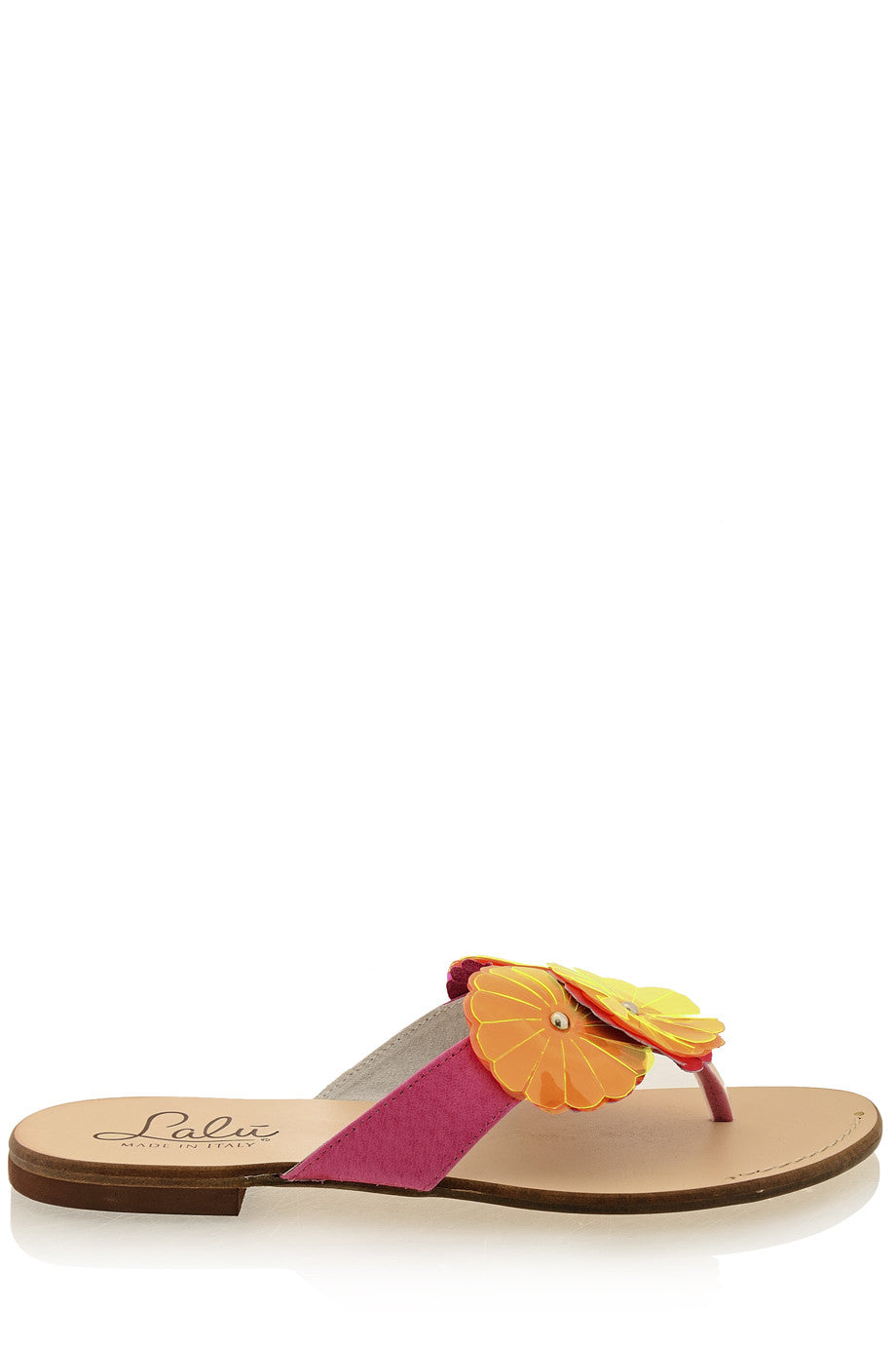 Δερμάτινα Σανδάλια με Λουλούδια | Γυναικεία Παπούτσια