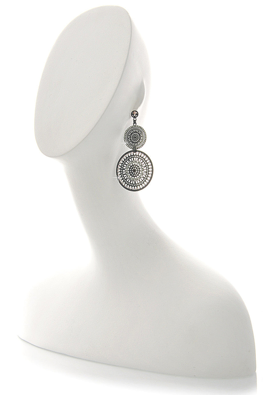 Γκρι Σκουλαρίκια με Κρύσταλλα - Lk Designs | Κοσμήματα