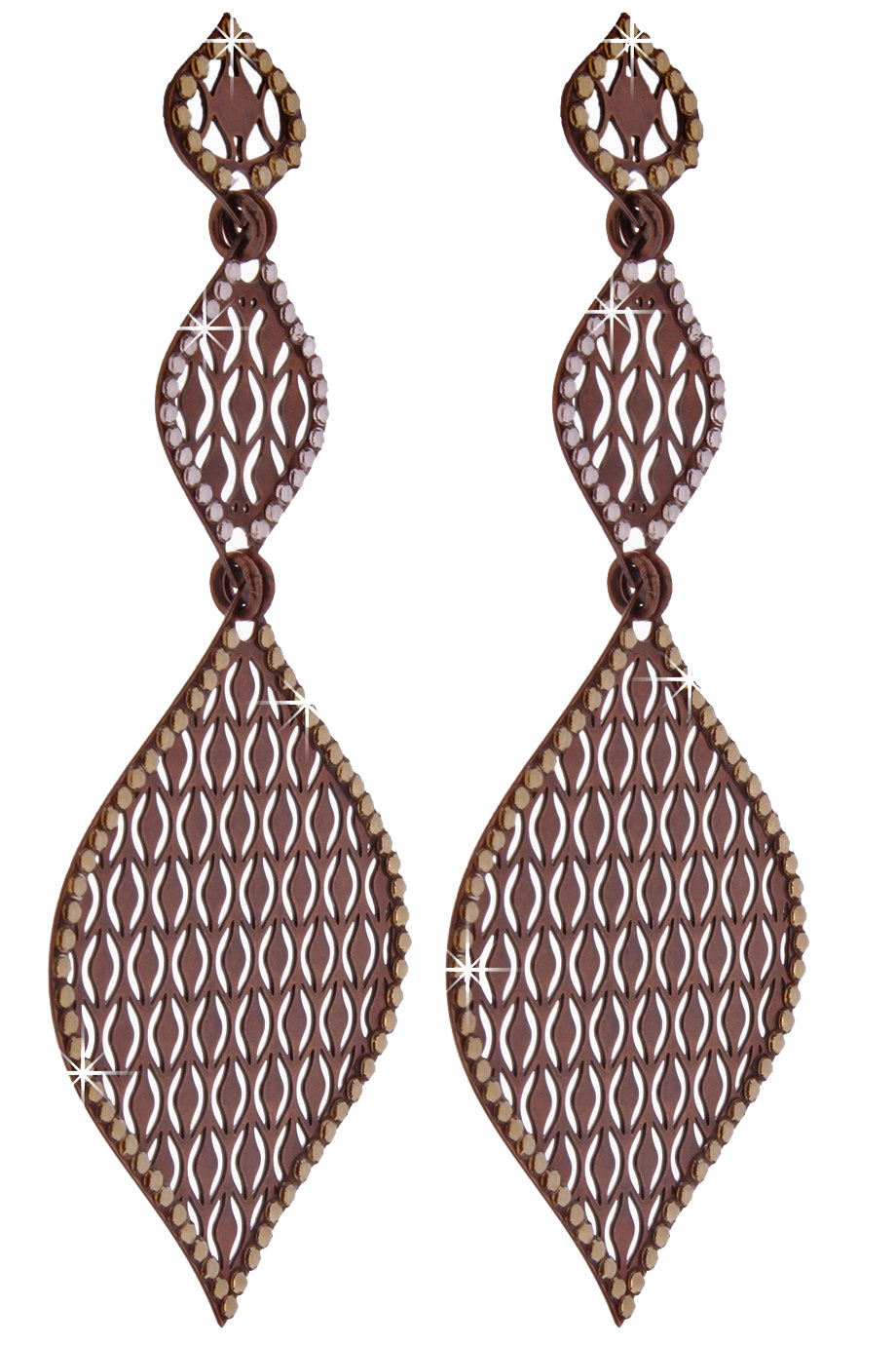 Lidia Μπρονζέ Σκουλαρίκια Με Κρύσταλλα - Lk Designs | Κοσμήματα - Σκουλαρίκια | Lidia Bronze Crystal Earrings