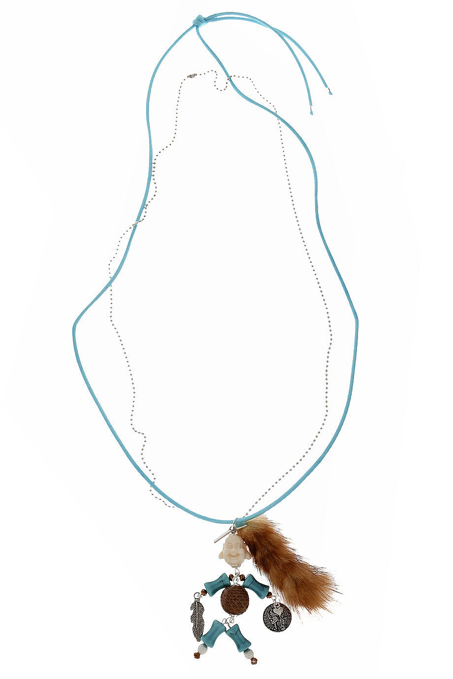 Τιρκουάζ Κολιέ με Μαριονέτα - Mare Moi | Κοσμήματα