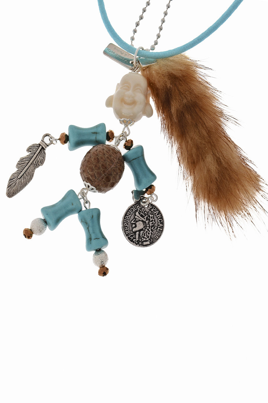 Τιρκουάζ Κολιέ με Μαριονέτα - Mare Moi | Κοσμήματα