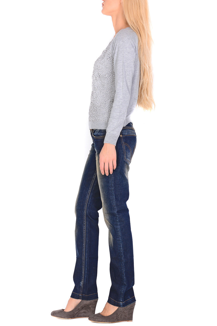 Γκρι Ζακέτα με Δαντέλα | Γυναικεία Ρούχα