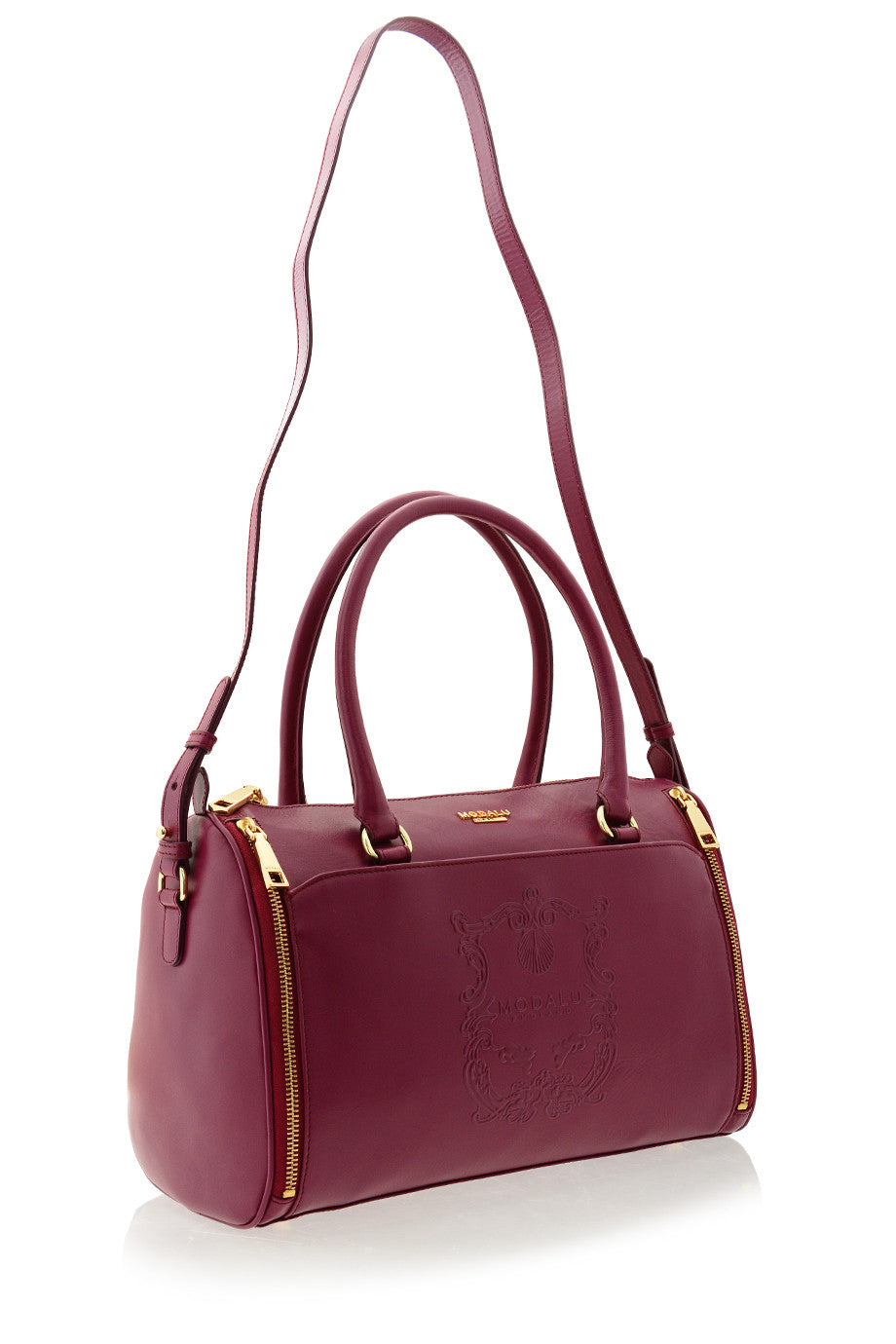 MODALU | BUCKINGHAM Μωβ Δερμάτινο Μπαουλέτο