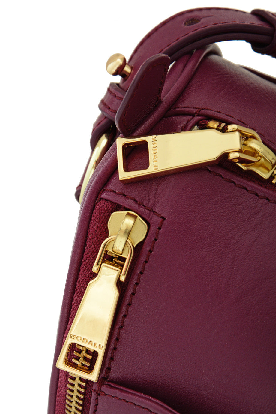 MODALU | BUCKINGHAM Μωβ Δερμάτινο Μπαουλέτο