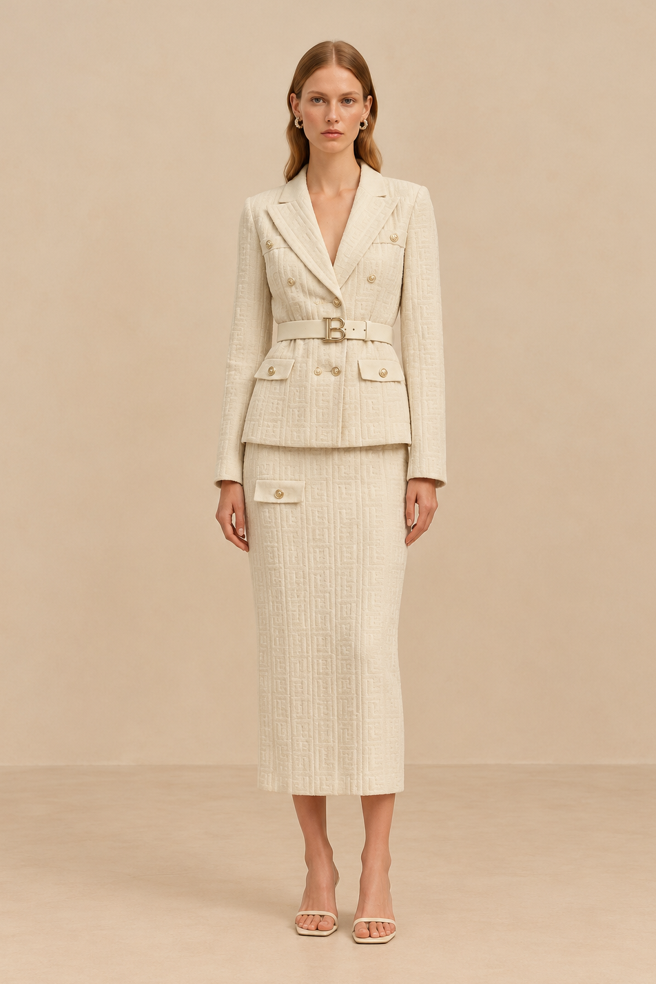 Ismerie Knitted Set with Cardigan and Skirt