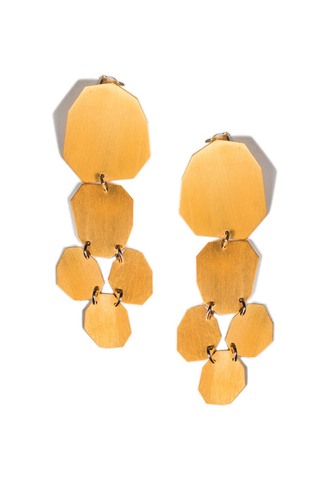 Blox Χρυσά Μακριά Σκουλαρίκια | Σκουλαρίκια Earrings | Blox Gold Long Pierced Earrings