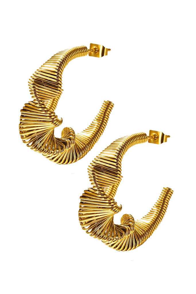 Dunia Χρυσά Σκουλαρίκια Κρίκοι | Σκουλαρίκια Earrings | Dunia Gold Spiral Hoops