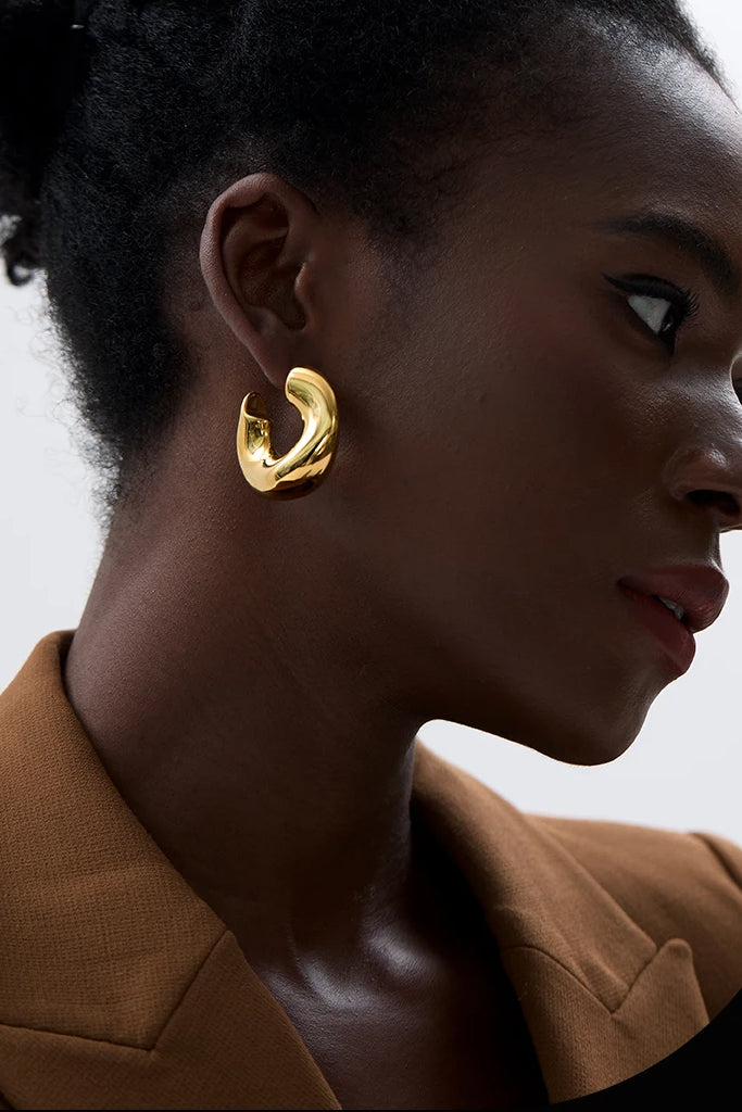 Talimar Χρυσά Σκουλαρίκια Κρίκοι | Σκουλαρίκια Earrings| Talimar Gold Hoop Earrings