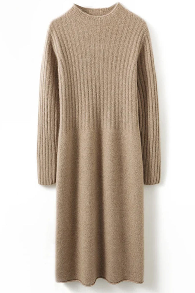 Nuevo Μπεζ Πλεκτό Φόρεμα | Φορέματα Πλεκτά - Knitwear Dresses | Nuevo Beige Midi Knit Dress