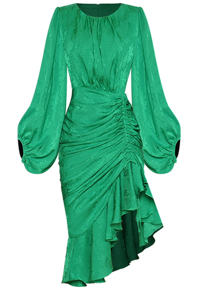 Amarante Green Asymmetric Dress