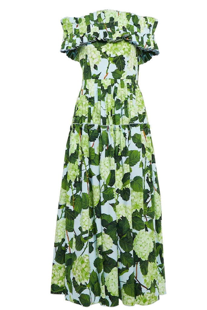 Kestrel Green Floral Ruffle Dress