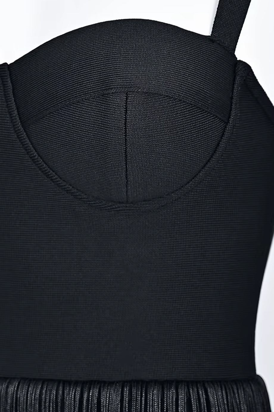 Minuit Black Bandage Dress with Fringes