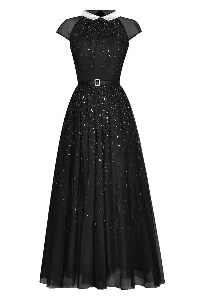 Lupita Black Tulle Evening Dress