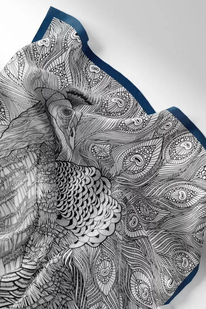 Mr Charming Peacock Silk Scarf