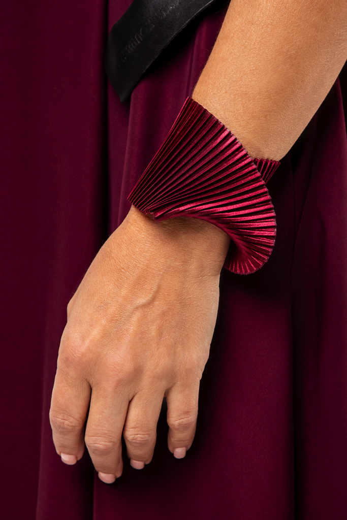 Shell Fabric Bracelet with Pleats