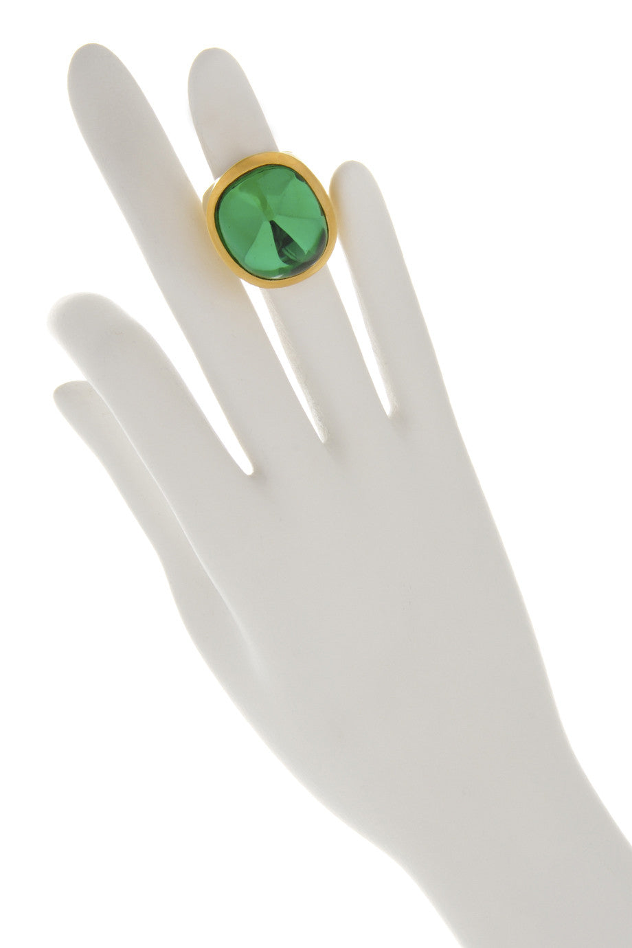 KENNETH JAY LANE EMERALD Oval Green Crystal Cocktail Ring – PRET-A