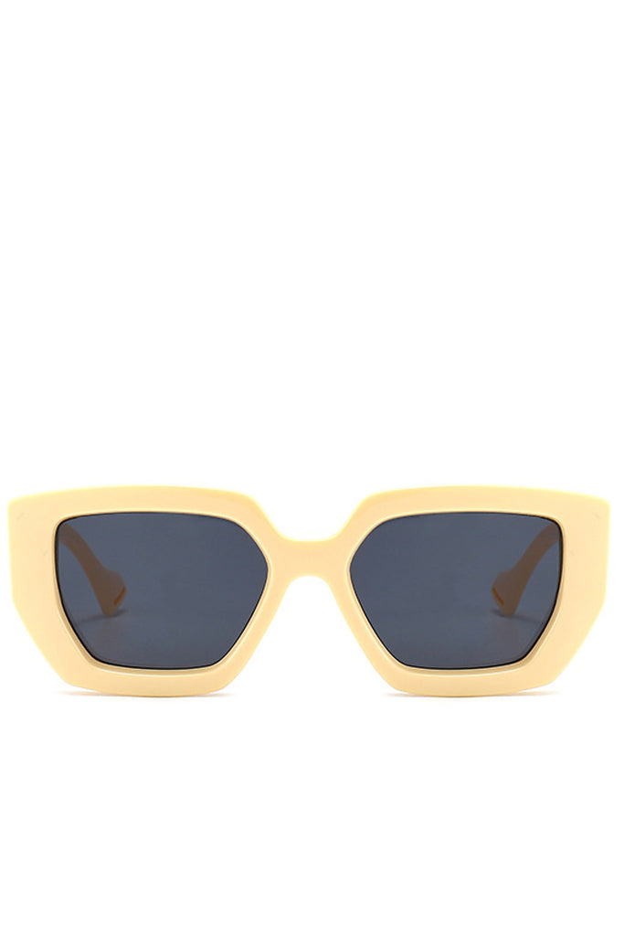 Amberta Beige Square Fashion Sunglasses